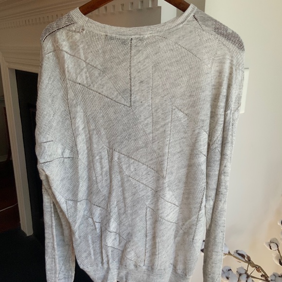 NWT $295 Veronica Beard Elina Crew Neck Sweater XL in Grey Melange - Picture 5 of 12